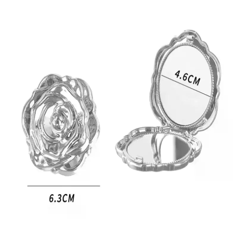 Retro Rose Double-Sided Compact Pocket Mirror | Folding Compact Pocket Mirror QXL