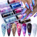 Marble Aurora Nail Art Foil Transfer Stickers – 10 Rolls Nail Foil Stickers QXL Style 04