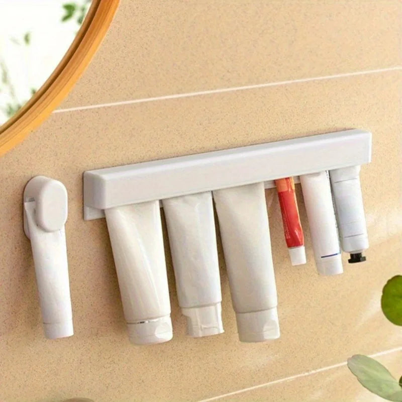 Wall-Mounted Toothpaste & Toothbrush Holder | Adhesive Rack Bathroom Organizer Rack QXL