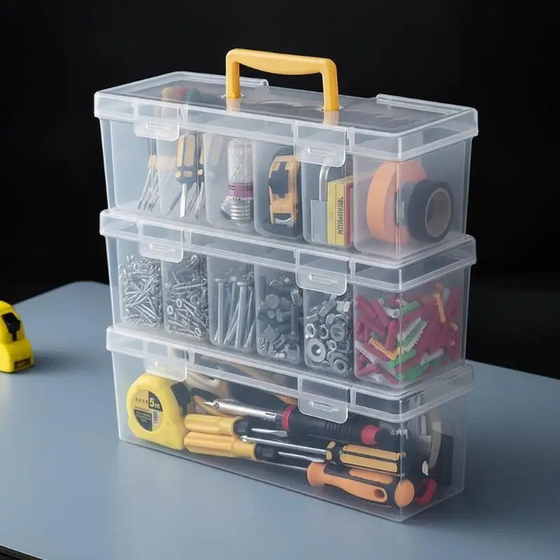 7-Piece Clear Multi-Compartment Tool Storage Organizer Set Tool Storage Organizer QXL