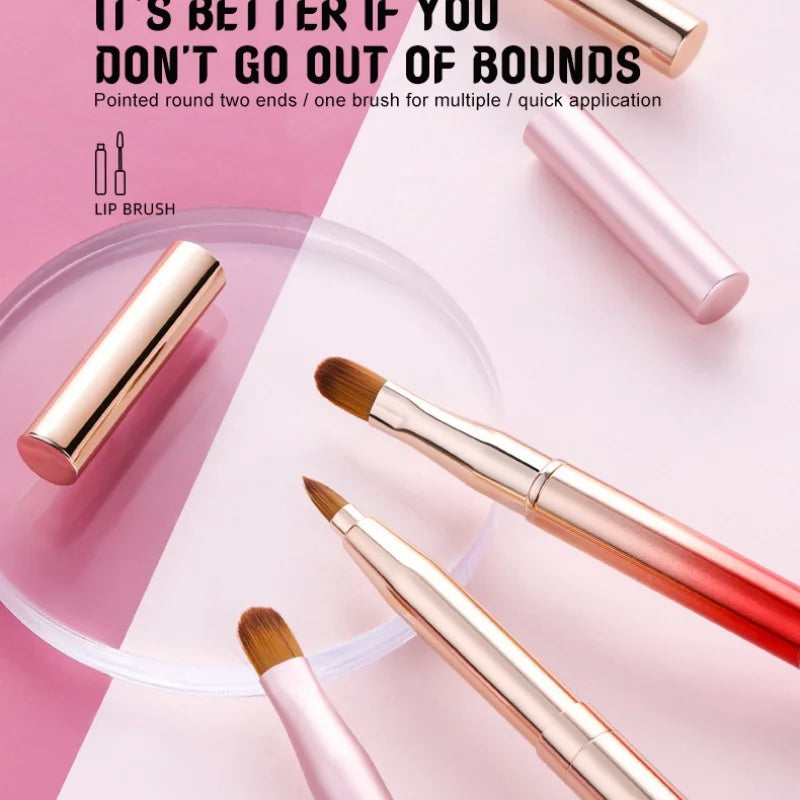 Retractable Double-Ended Lip Gloss Brush with Protective Cap Lip Makeup Brush QXL