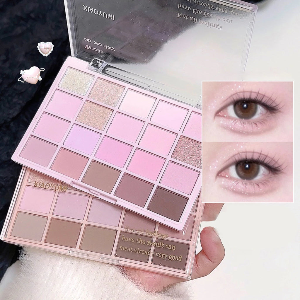 20-Color Rose Eyeshadow Palette | Warm Pink Tones, No Fallout Eyeshadow Palette QXL