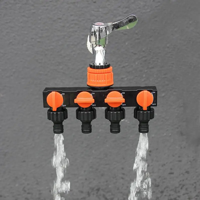 4-Way Garden Tap Splitter | Leakproof Drip Irrigation Connector Drip Irrigation Splitter QXL