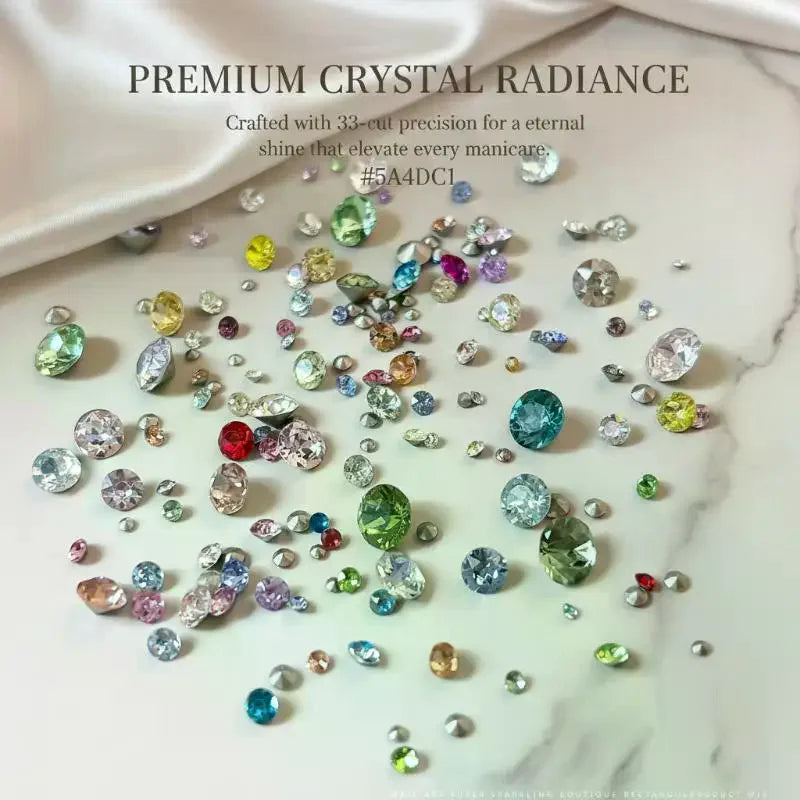Mixed Round Nail Rhinestones | Crystal Nail Art Gems Box Nail Rhinestones QXL