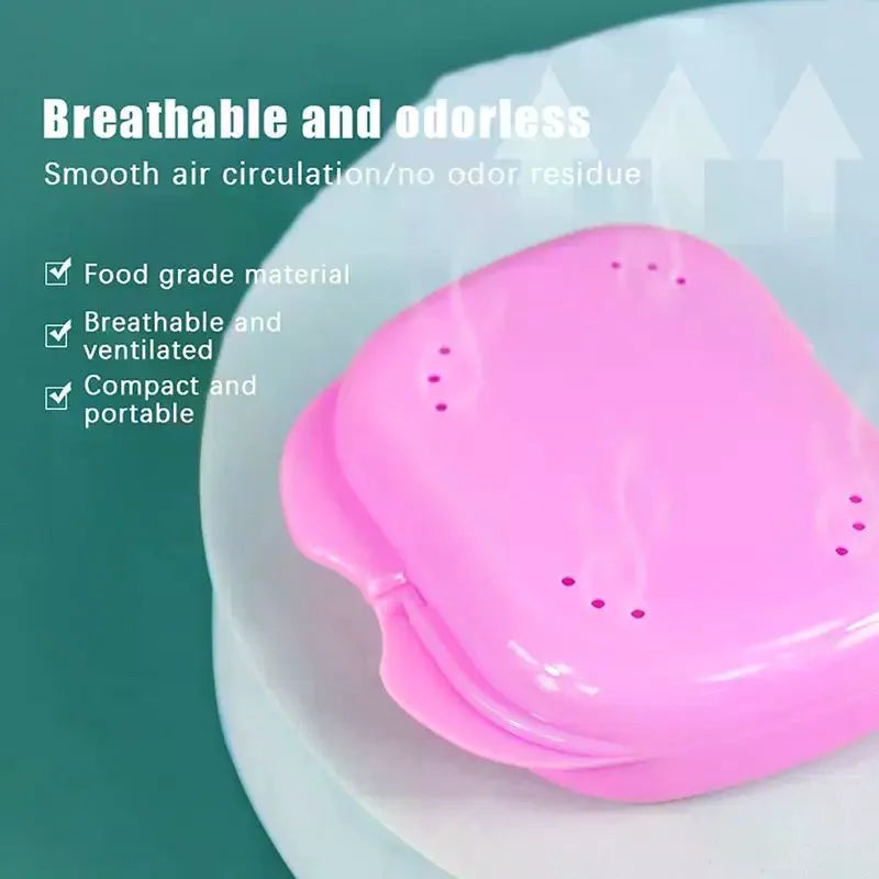 Denture Retainer Box with Vent Holes | Plastic Storage Case Denture Storage Case QXL