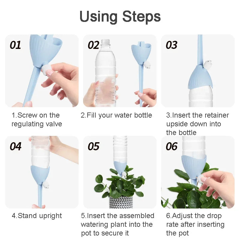 4-Pack Automatic Plant Watering Spikes | Adjustable Drip Plant Watering Spikes QXL