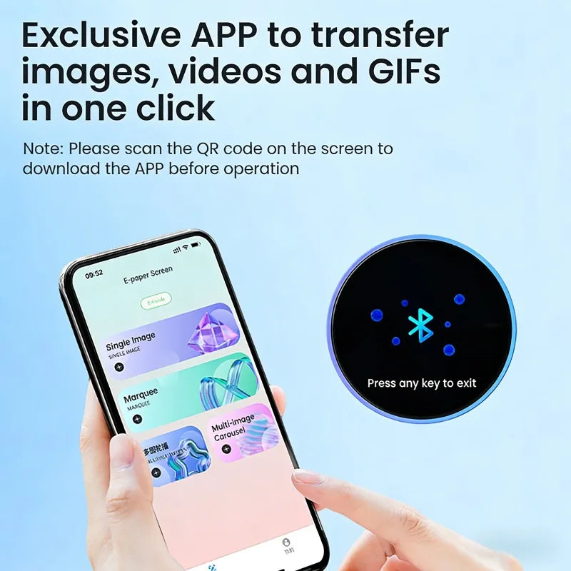 Smart Anime E-Badge | HD Screen Bluetooth 5.4 USB-C Pin Smart Display Badge QXL