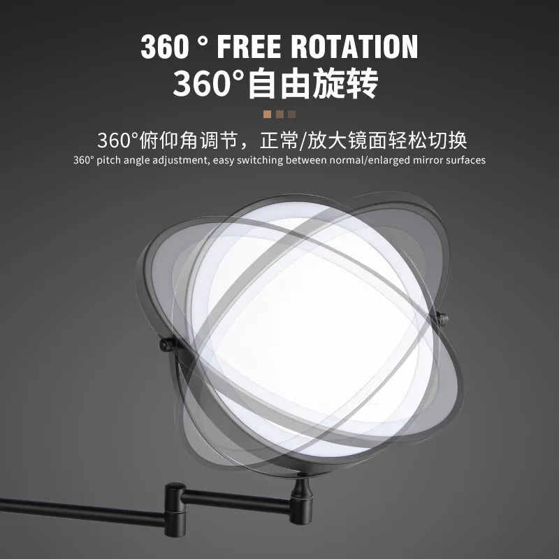 Wall-Mount LED Makeup Mirror | Double-Sided 3–10x Magnifying LED Vanity Mirror QXL