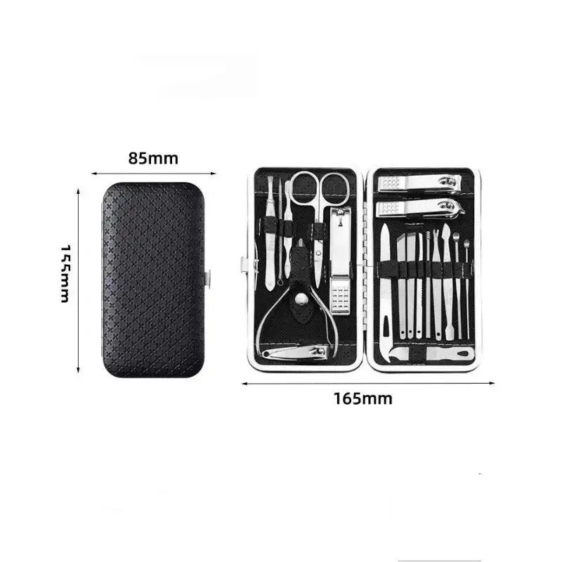 8/19-Pc Stainless Steel Nail Clipper & Manicure Set with Case Nail Clipper Set QXL