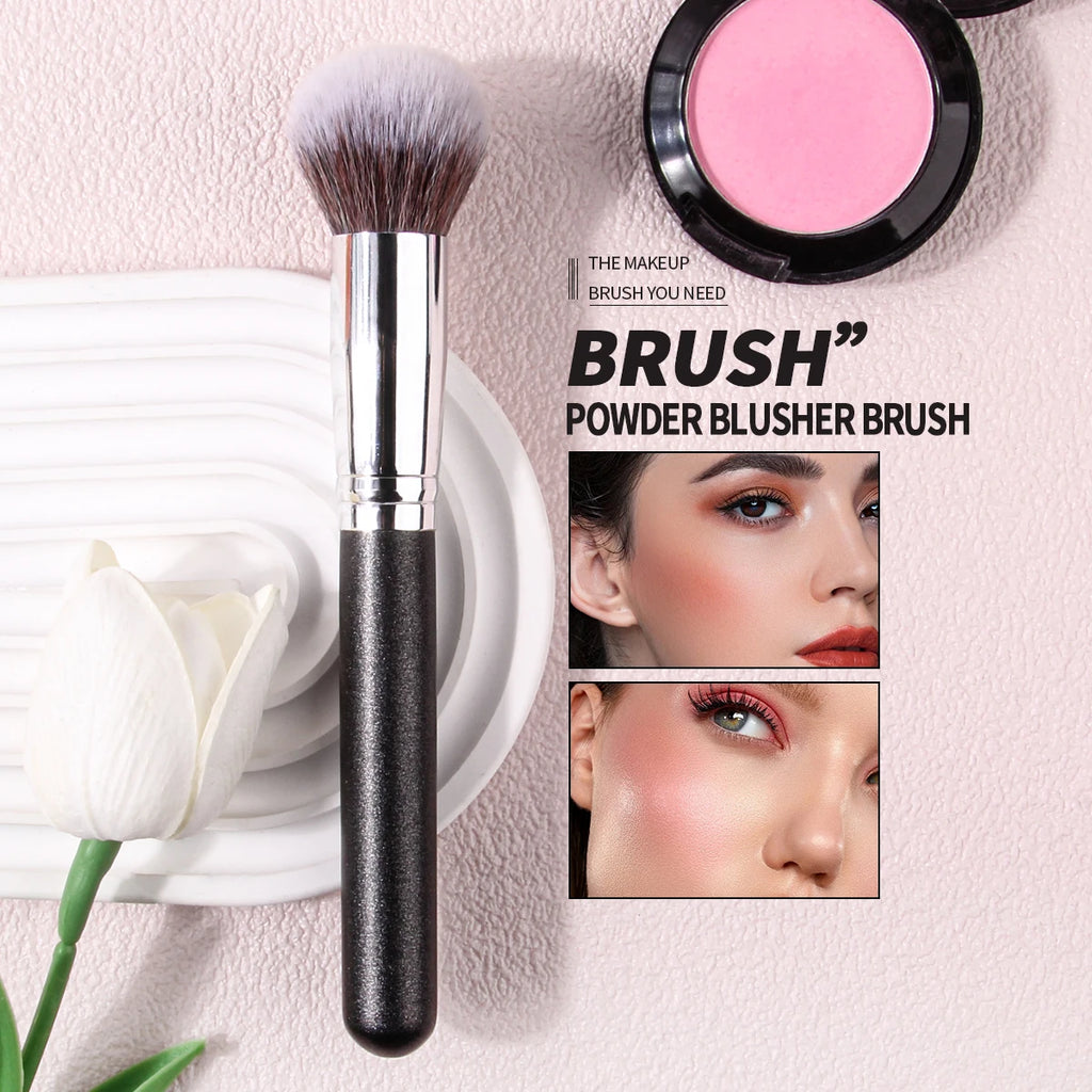 KOSSHOW Round Fluffy Blush Brush – Powder & Highlighter Blush Makeup Brush QXL
