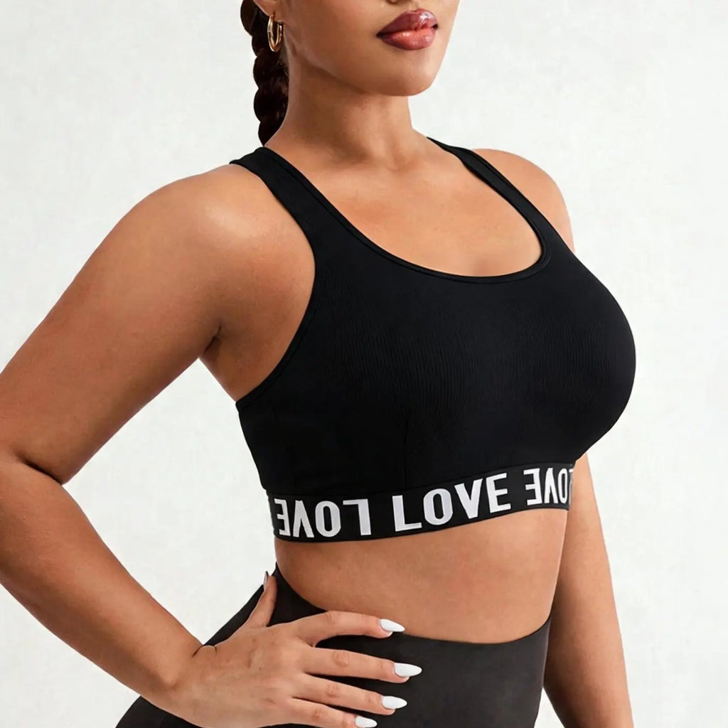 Plus Size Racerback Sports Bra | Wireless High-Support Crop Top Sports Bra Crop Top QXL