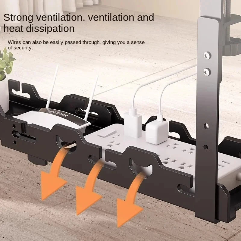 Telescopic Under-Desk Cable Management Tray | Metal Wire Rack Cable Management Tray QXL