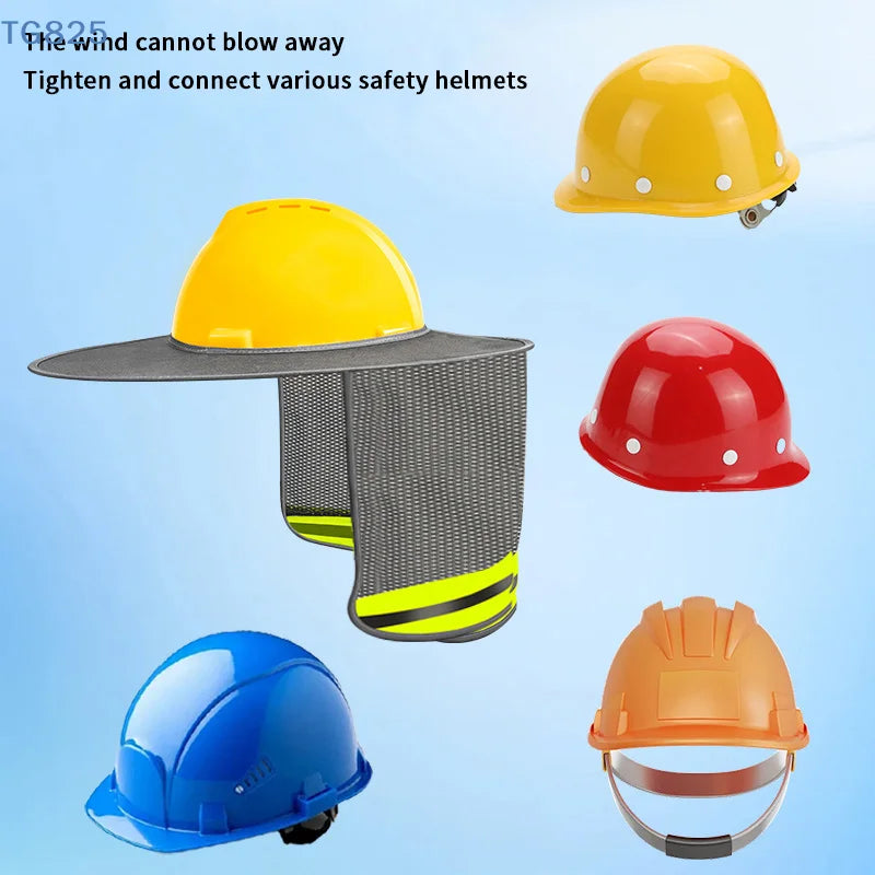 Sun Shade Safety Helmet Neck Shield | Reflective Work Cap Safety Sun Cap QXL