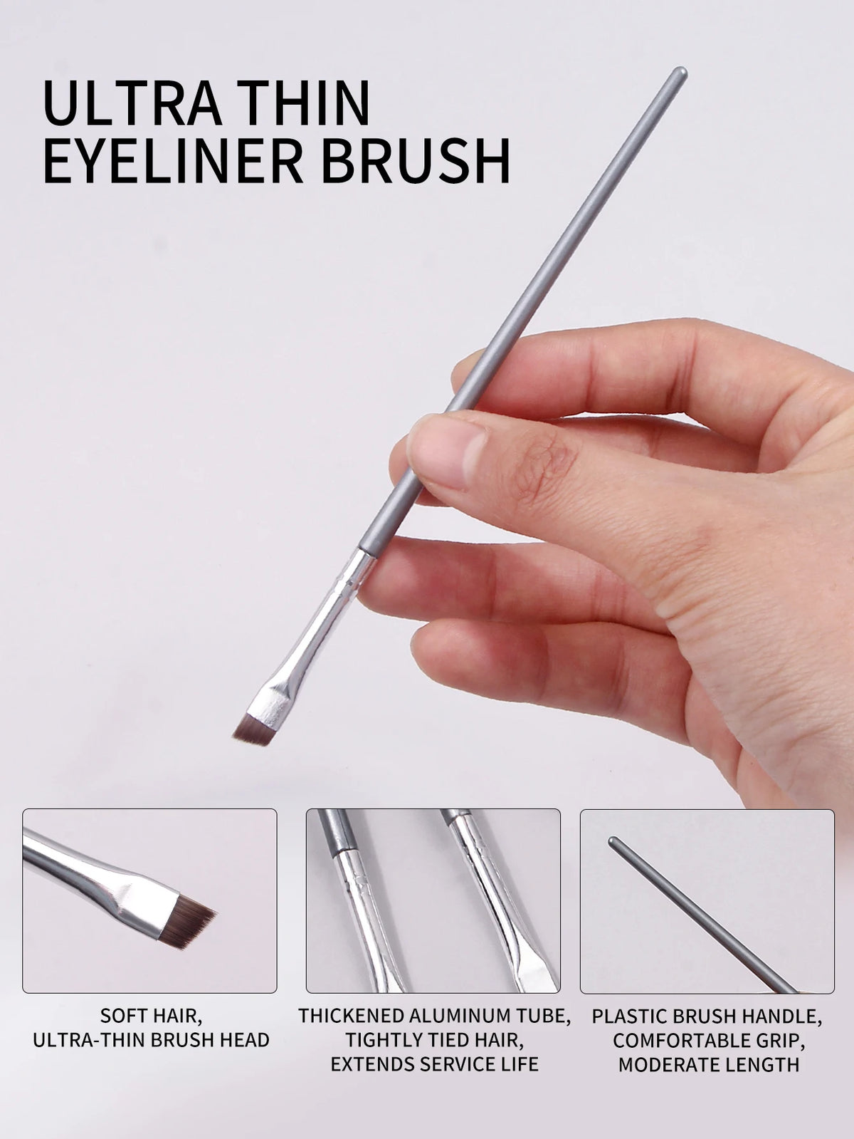 12-Pc Thin Blade Eyeliner & Eyebrow Makeup Brush Set Eye Makeup Brush Set QXL