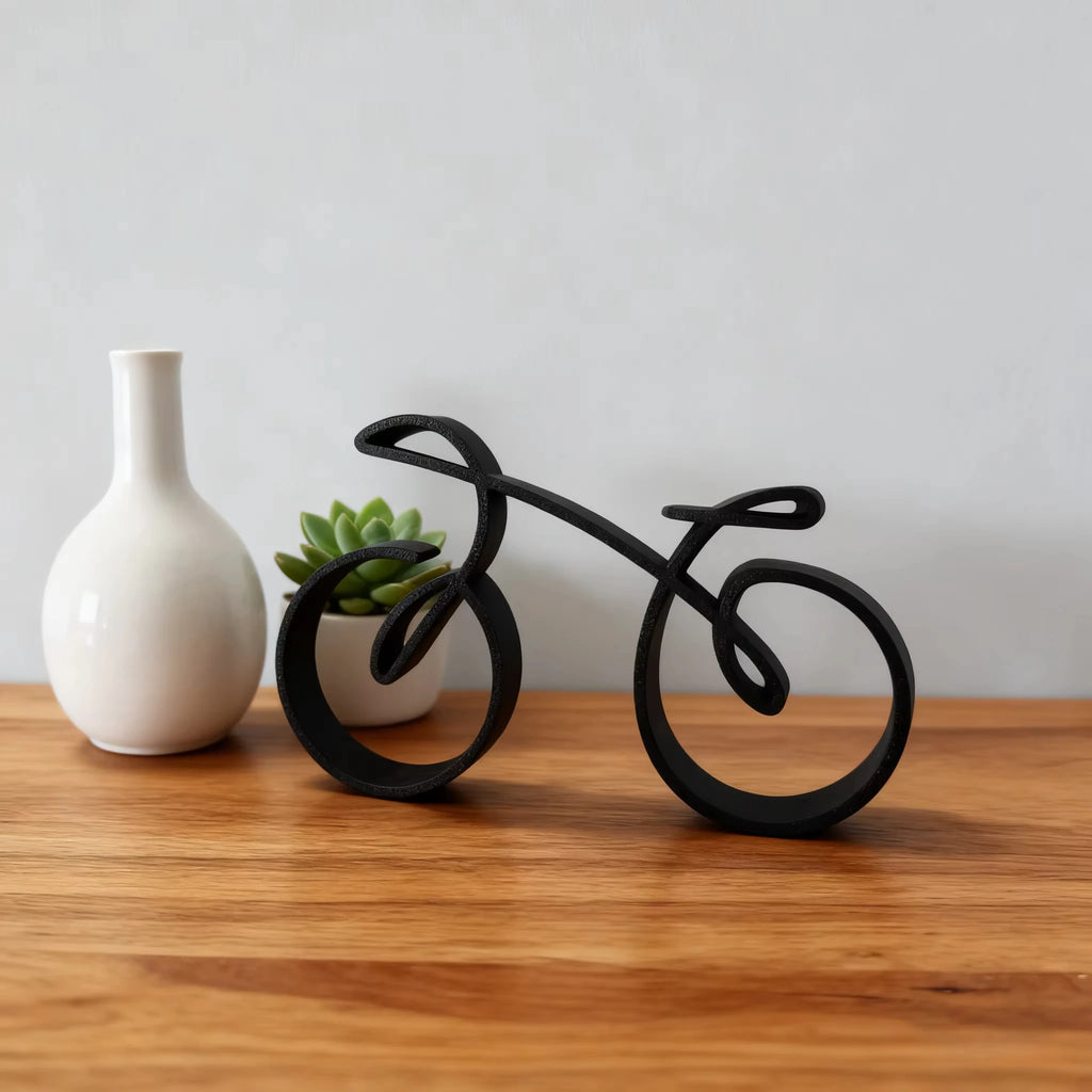 Minimalist 3D Printed Bike Sculpture | Cyclist Desk Décor Gift Desk Sculpture QXL
