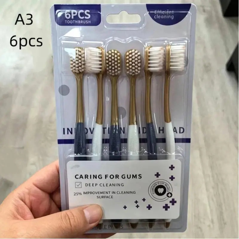 Soft Bristle Adult Toothbrush | Deep Clean & Gum Care 1–6 Pack Manual Toothbrush QXL A3