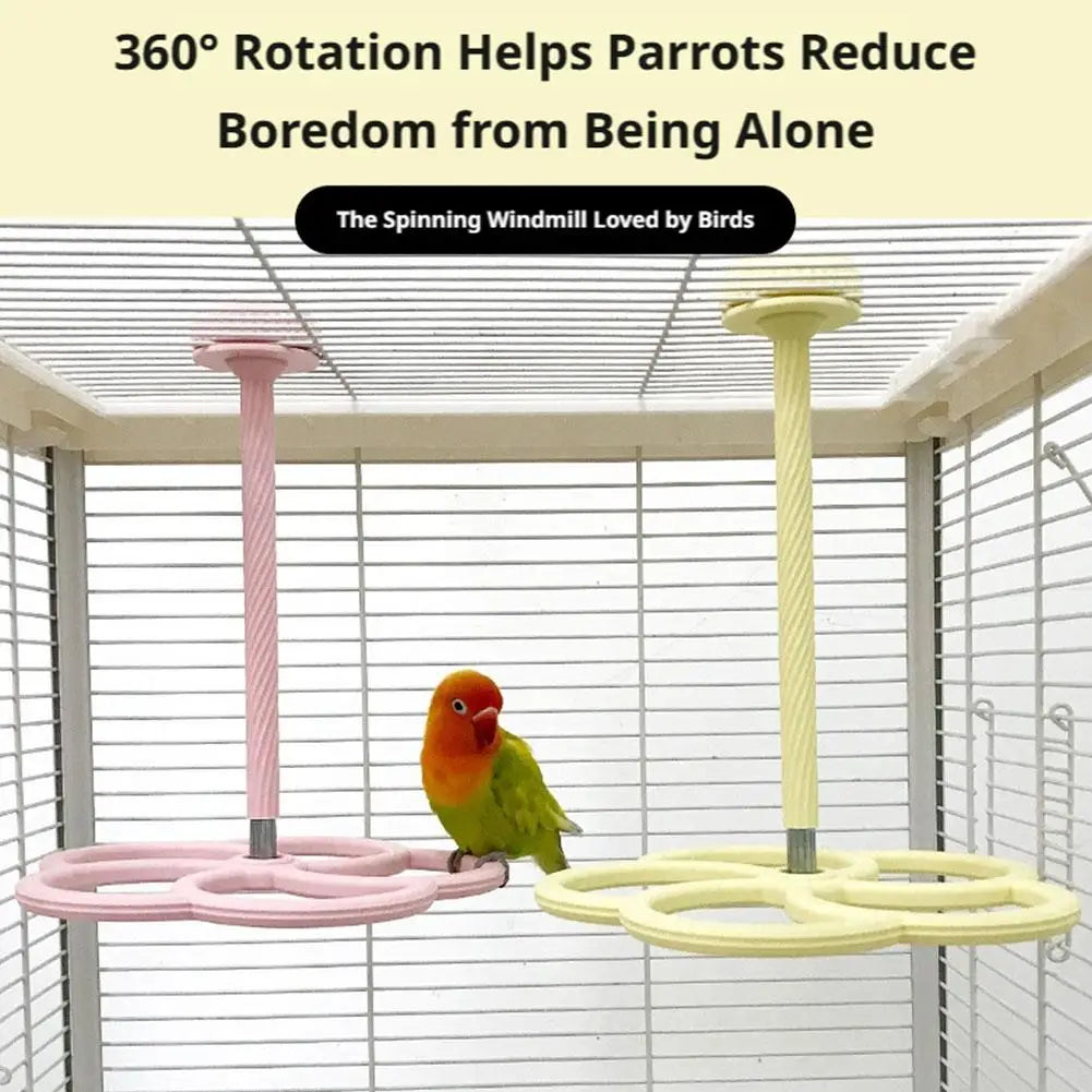 Rotating Windmill Bird Toy | Treat Dispenser for Parrot & Conure Bird Cage Toy QXL