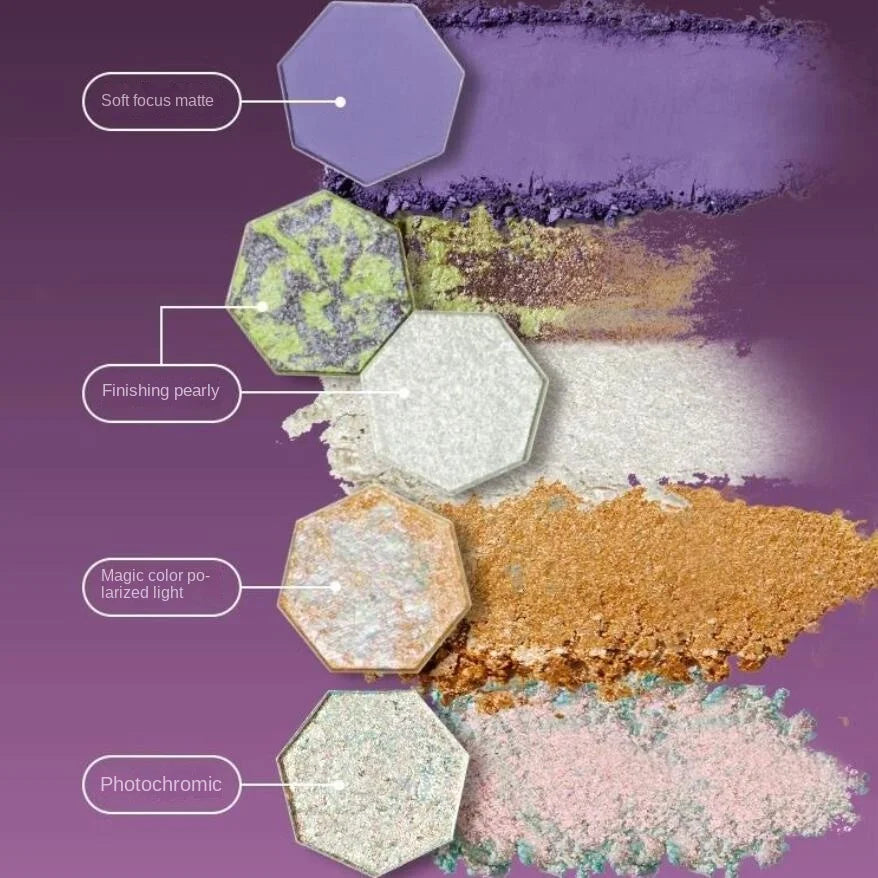 Girlcult 4-Shade Purple Eyeshadow Palette | Matte Shimmer Glitter Eyeshadow Palette QXL