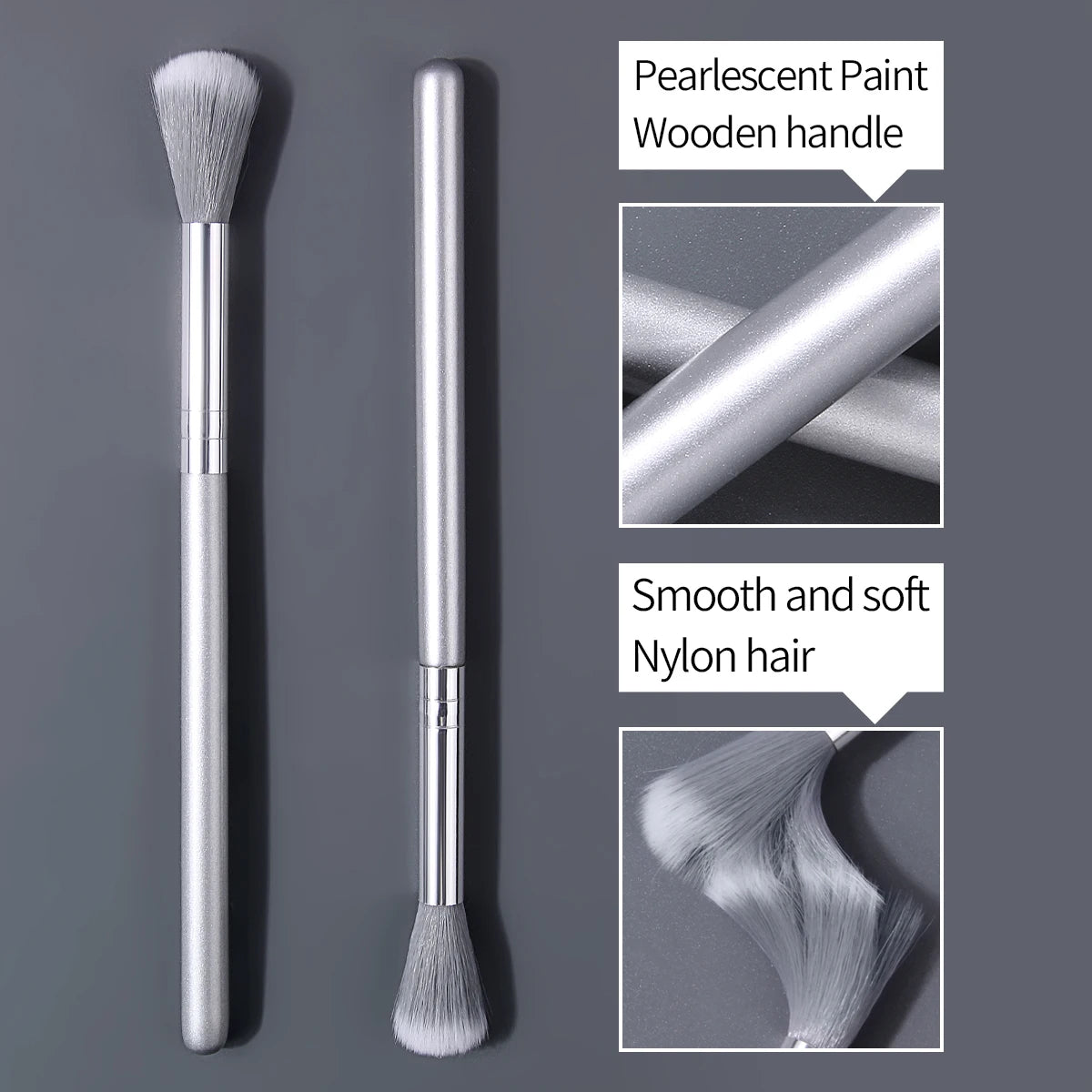 KOSSHOW 2-Pc Highlighter & Contour Brush Set | Soft Nylon Makeup Brush Set QXL