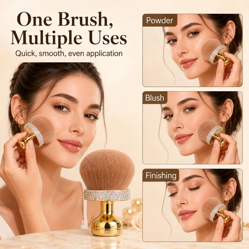 Large Mushroom Kabuki Brush | Powder & Blush Makeup Tool Kabuki Makeup Brush QXL