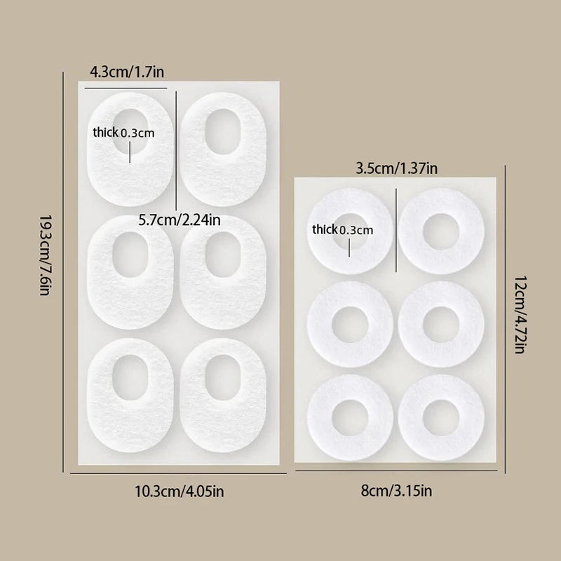 Foam Foot Corn Cushion Pads | Round & Oval Self-Adhesive 6-Pack Foot Corn Pads QXL