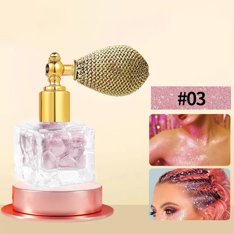 Body Glitter Highlighter Powder | Face Hair & Body Shimmer Body Glitter Highlighter QXL