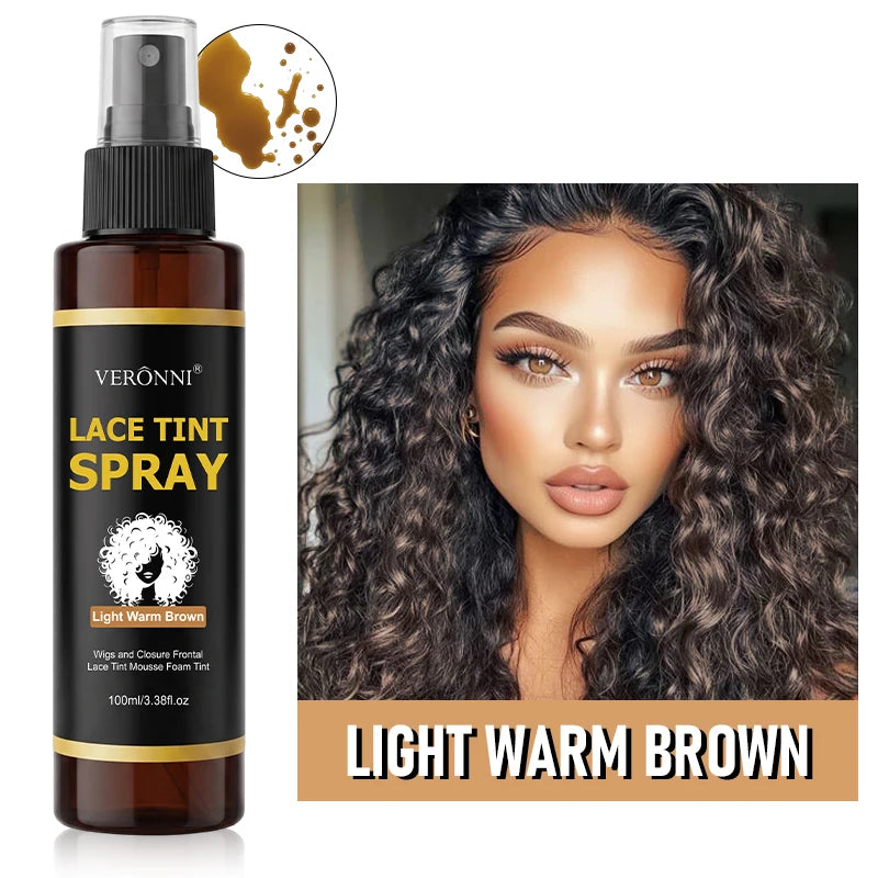 100ml Lace Melting & Tint Spray for Lace Wigs | Natural Hold Lace Wig Spray QXL 04 LIGHT WARM BROWN