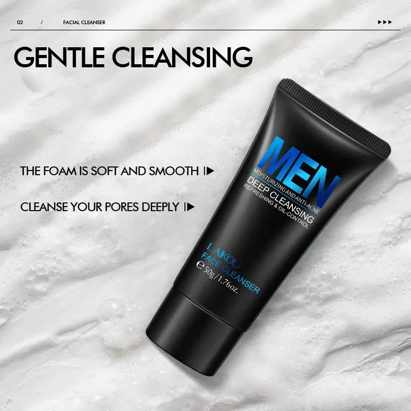 LAIKOU Men Face Wash – Deep Cleansing Oil Control Scrub 50g Men's Face Wash QXL