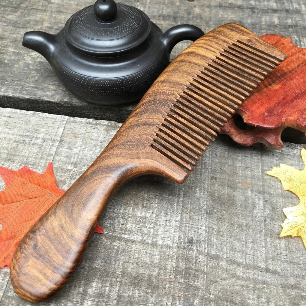 Sandalwood Fine-Tooth Comb | Anti-Static Wood Hair Comb Wooden Hair Comb QXL