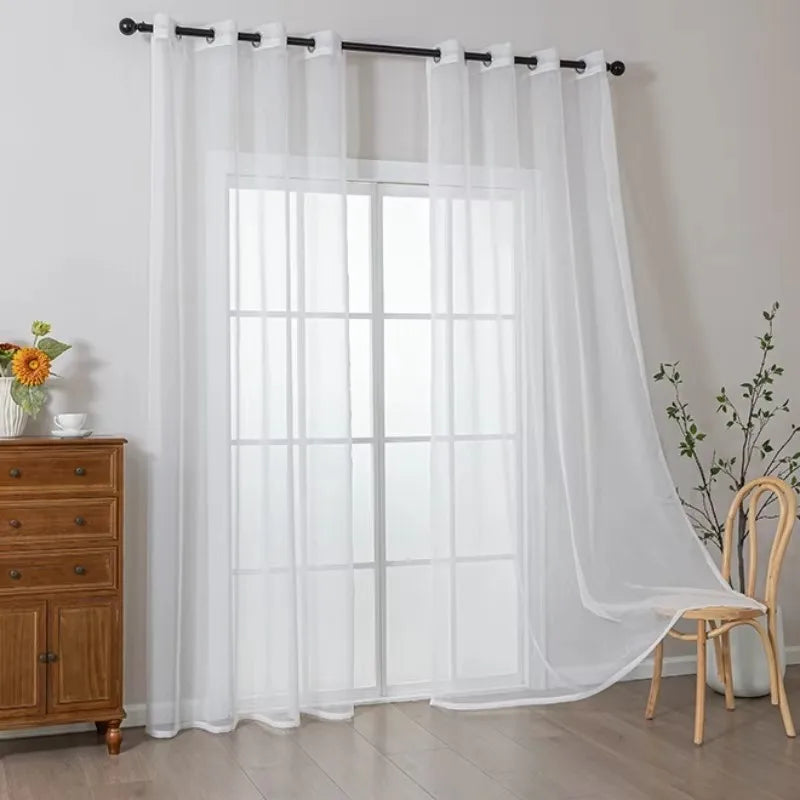Sheer Voile Curtain Light Filtering Privacy Panel 140x260cm Sheer Voile Curtain QXL