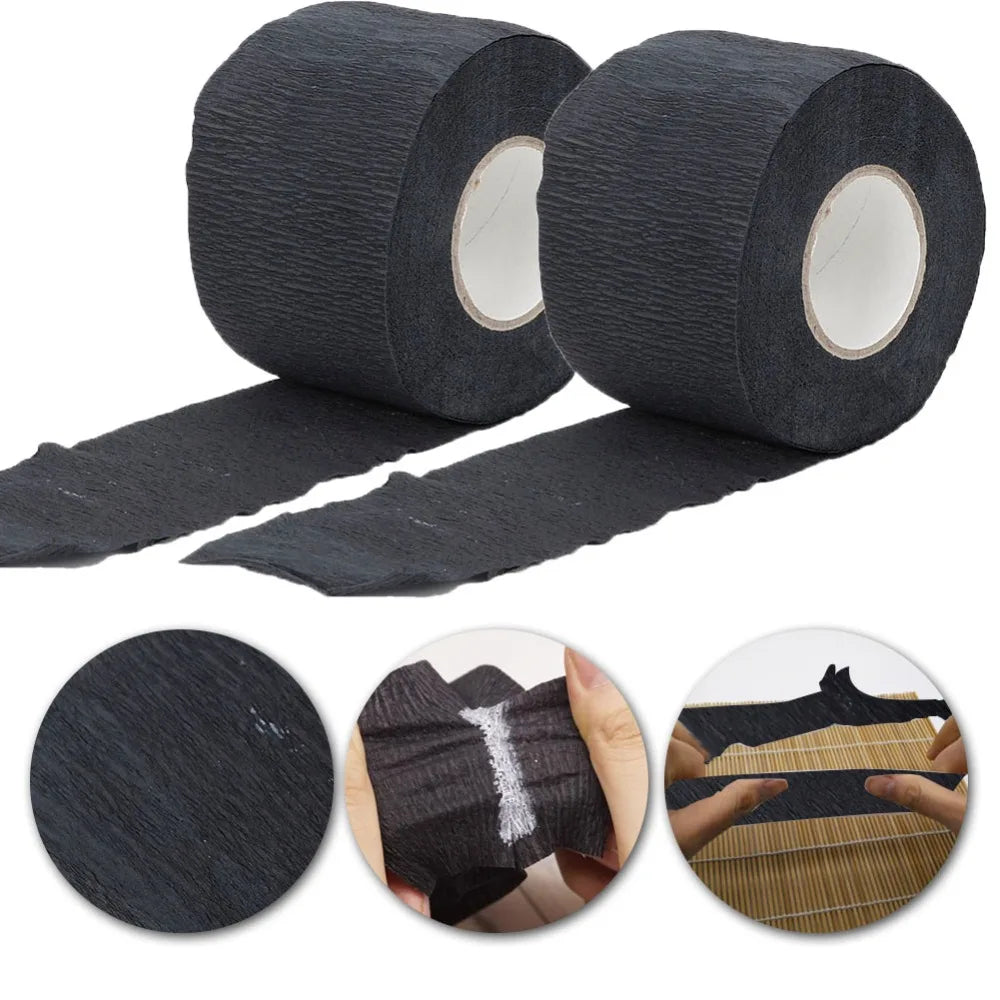 2-Pack Black Disposable Barber Neck Strips | Flexible Paper Barber Neck Strips QXL