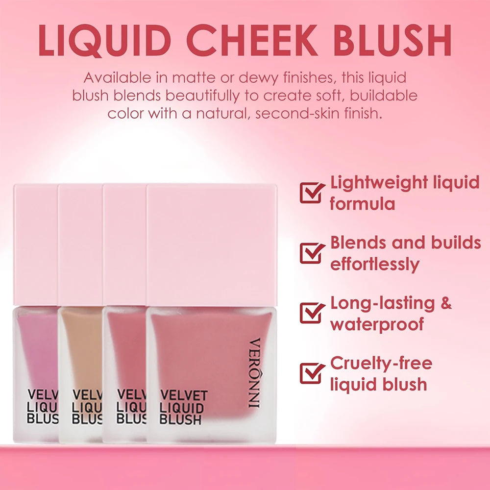 VERONNI Velvety Liquid Blush Stick | Waterproof All Skin Tones Liquid Blush Stick QXL
