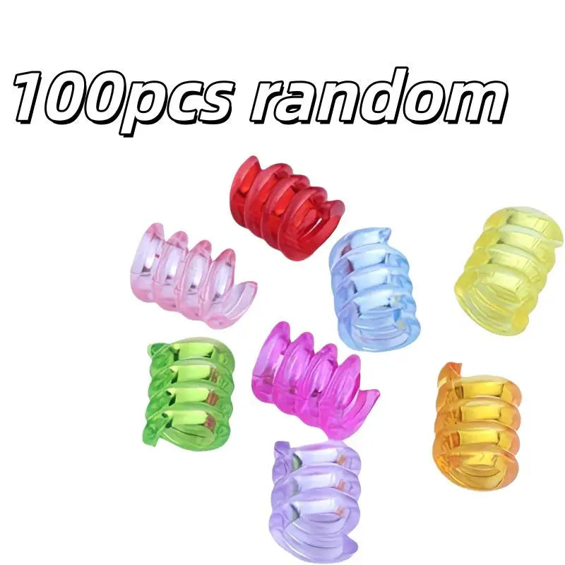 100-Pack Colorful Transparent Hair Beads | Large Hole Braiding Hair Braiding Beads QXL 100pcs random