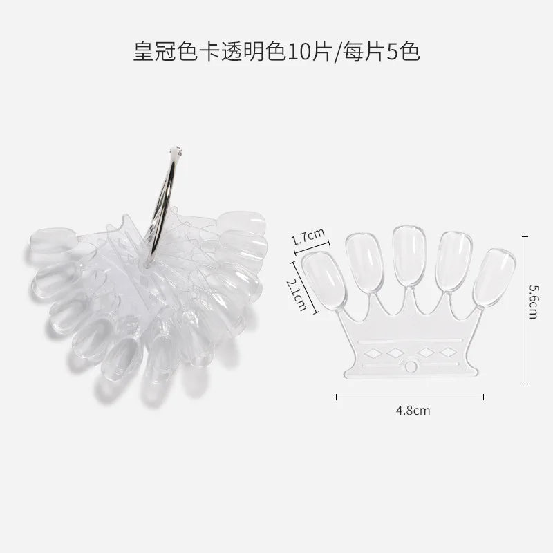 50-Pc Crown Nail Tip Display Board & Ring Stand | Swatch Nail Display Stand QXL