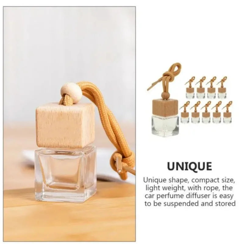 10-Pack Frosted 8ml Mini Perfume Bottles with Wood Lid Perfume Bottle Set QXL