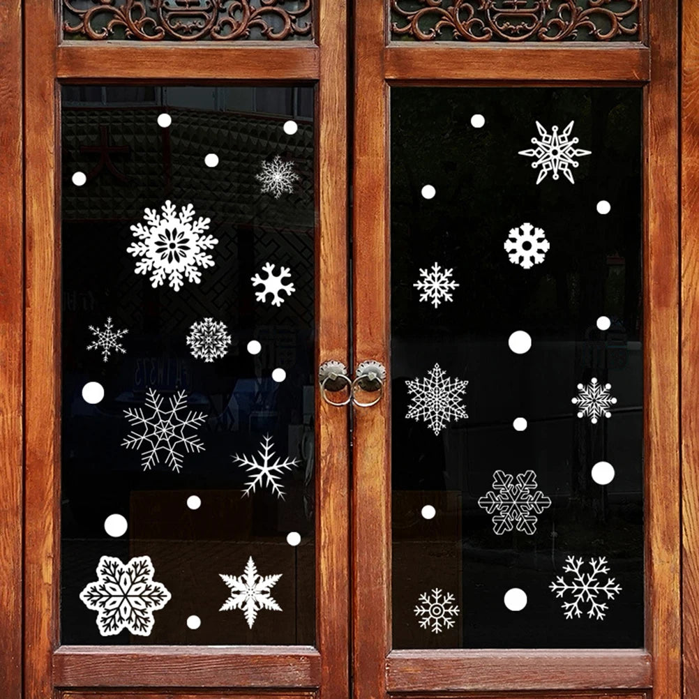 37-Pc Christmas Glitter Snowflake Window Clings & Static Decals Window Cling Decals QXL Default Title