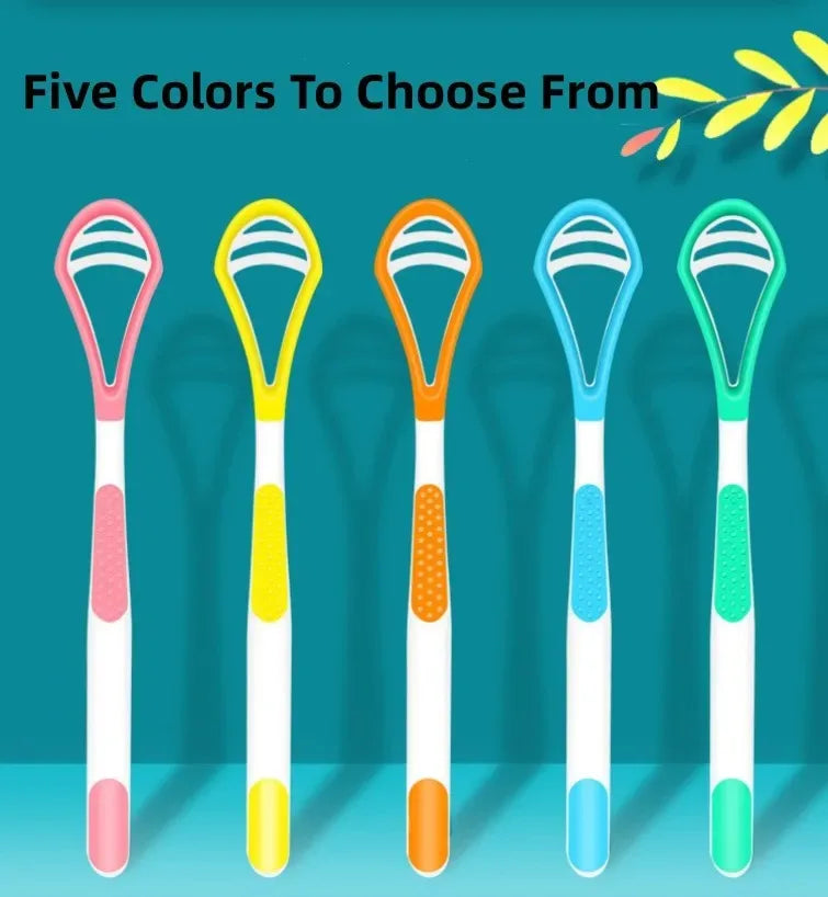 5-Pack Double-Sided Tongue Scraper & Coating Brush Set Tongue Scraper Set QXL