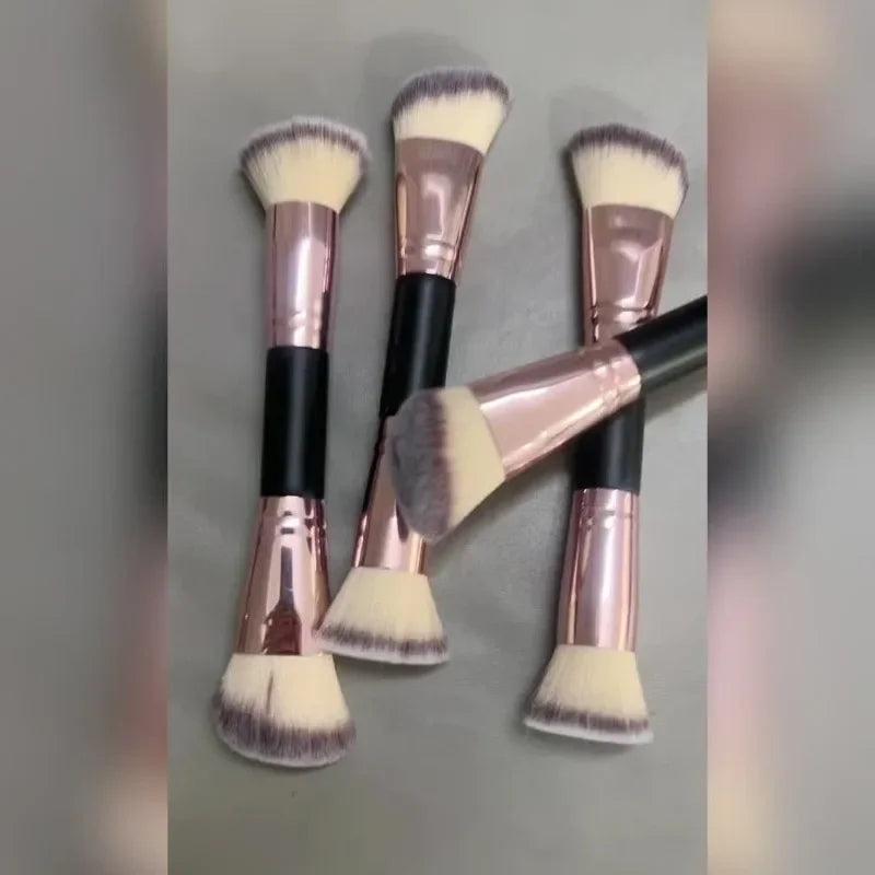 Double-Ended Foundation & Blush Contour Brush | Soft Bristles Contour Makeup Brush QXL