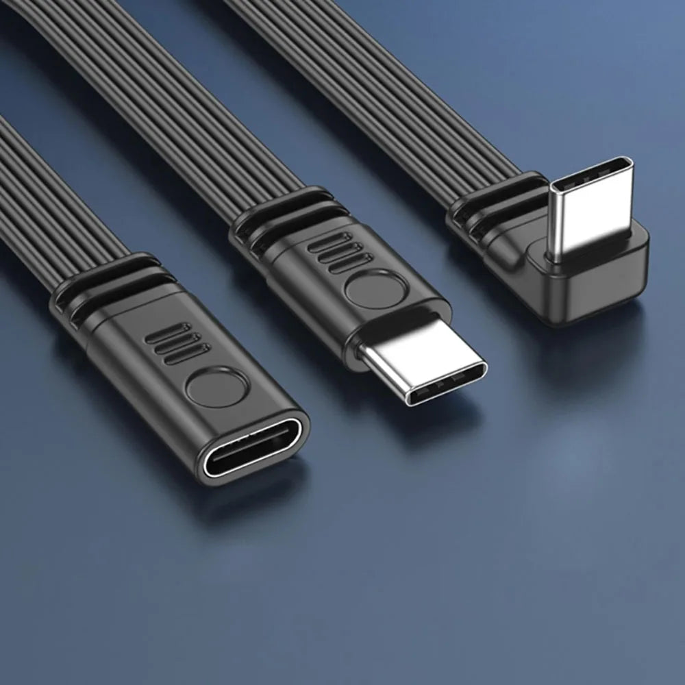 90° USB-C Extension Cable 45W Fast Charging 480Mbps Data USB-C Extension Cable QXL