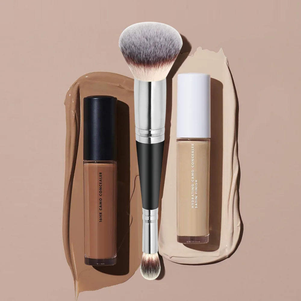 2-in-1 Double-Ended Makeup Brush | Foundation, Blush & Concealer Makeup Brush QXL