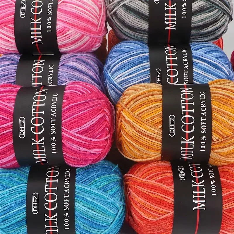 3-Strand Gradient Milk Cotton Acrylic Yarn | Knit & Crochet Acrylic Knitting Yarn QXL