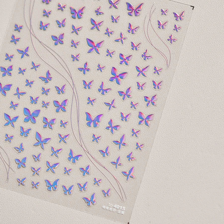 5D Nail Art Stickers – Purple Butterfly & Glitter Decals Nail Art Stickers QXL