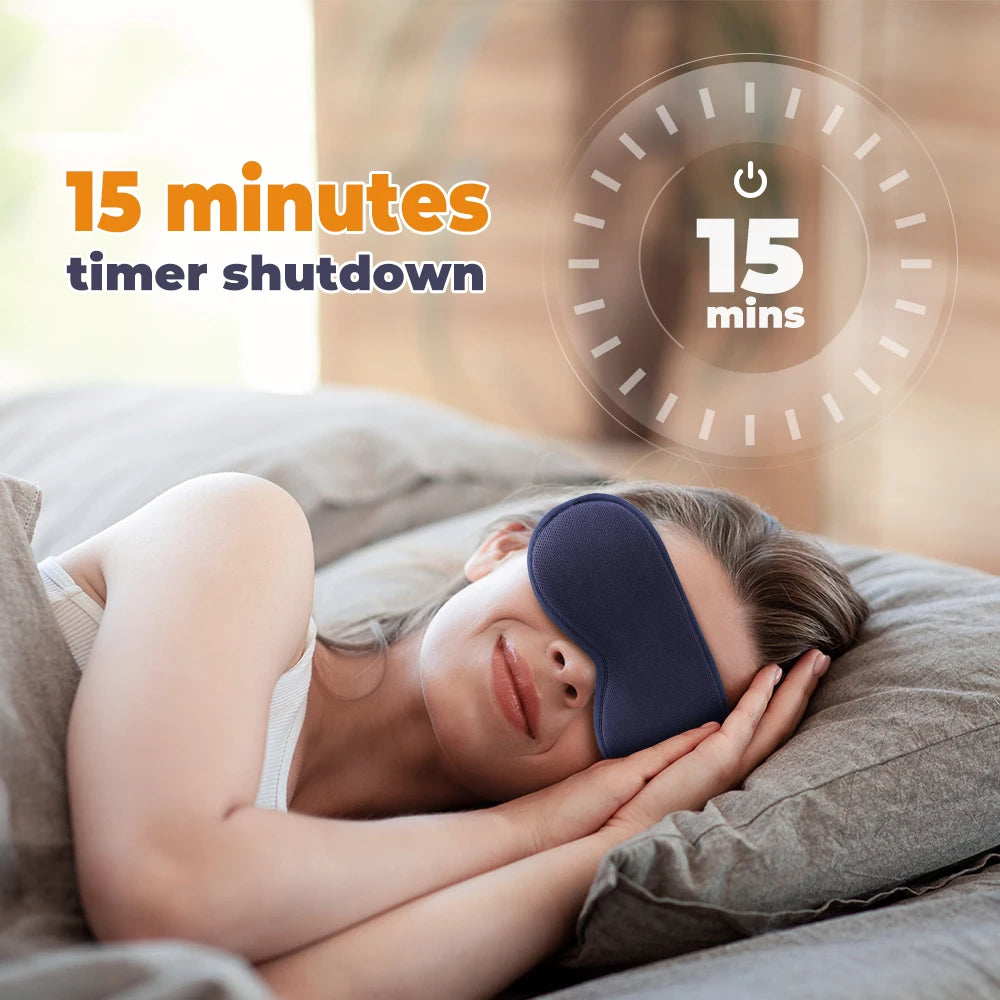 USB Heated Eye Massager Mask | 3 Heat & 6 Vibration Modes Eye Massager Mask QXL