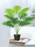 24-Leaf Artificial Tropical Palm & Monstera Leaves | UV Outdoor Artificial Tropical Leaves QXL 12 Leaves