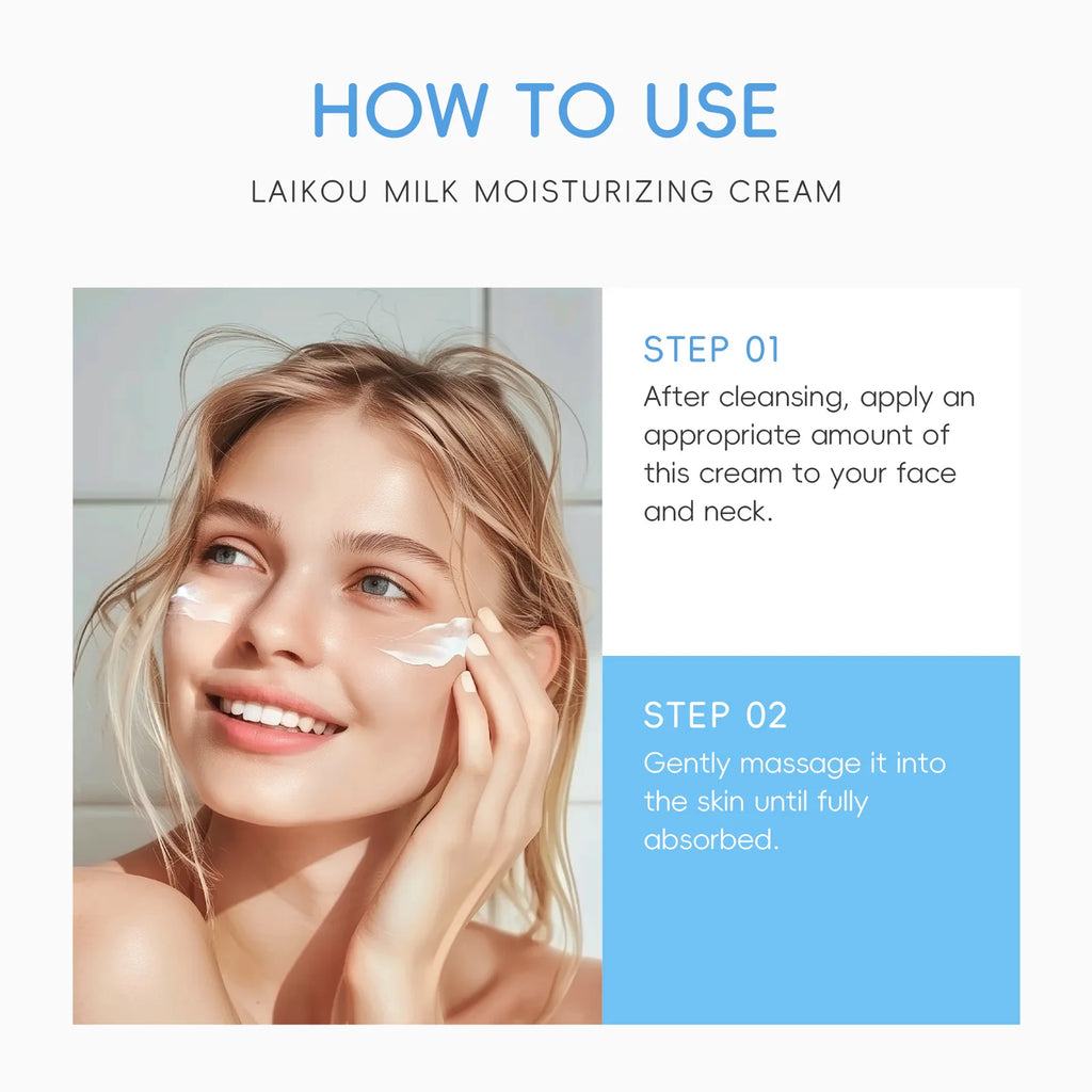 LAIKOU Milk Extract Moisturizing Facial Cream 25g Travel Size Facial Moisturizer Cream QXL