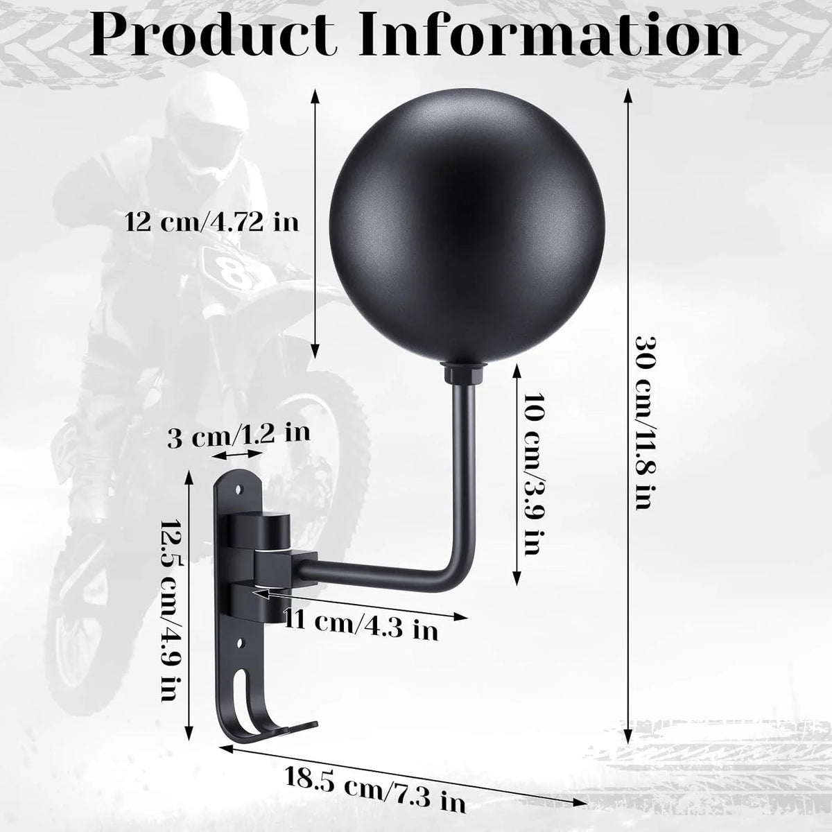 180° Rotating Helmet Wall Rack | Anti-Slip Aluminum Mount Helmet Wall Rack QXL