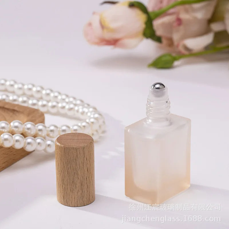 10ml Frosted Glass Perfume Bottle | Wooden Cap & Tassel Perfume Bottle QXL