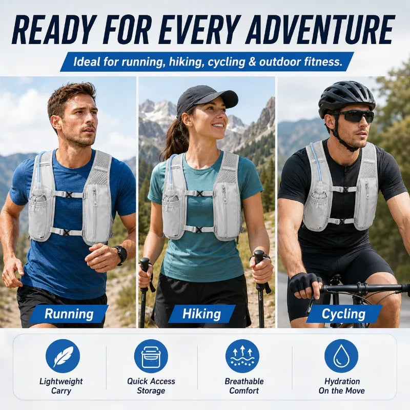 Lightweight Hydration Vest | Running & Hiking Backpack Hydration Running Vest QXL