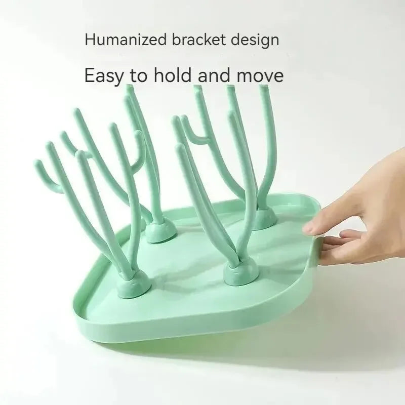 Baby Bottle Drying Rack with Drip Tray | BPA-Free Pacifier Holder Baby Bottle Drying Rack QXL