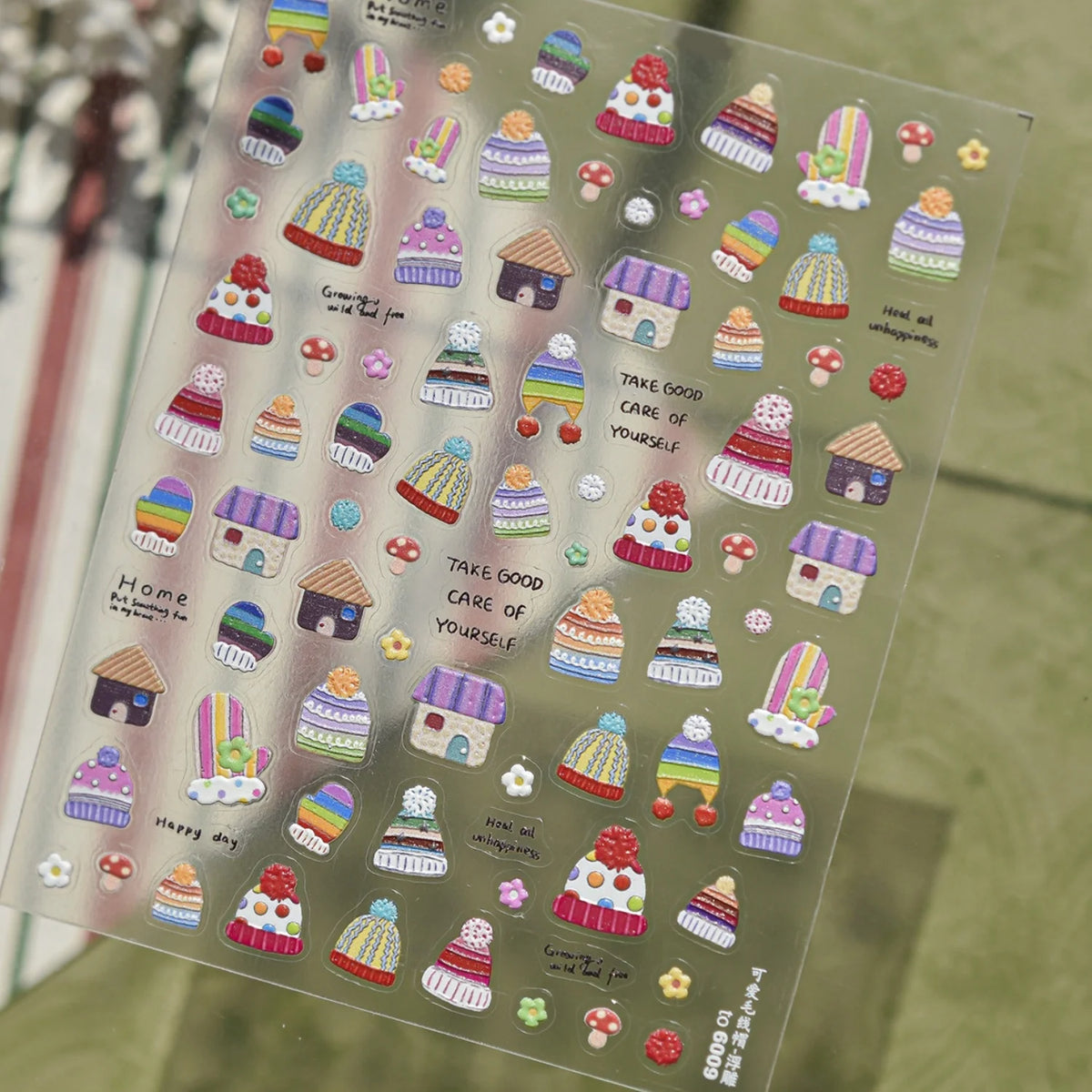 Winter 5D Nail Stickers | Beanie Mushroom Berry Decals Nail Art Stickers QXL